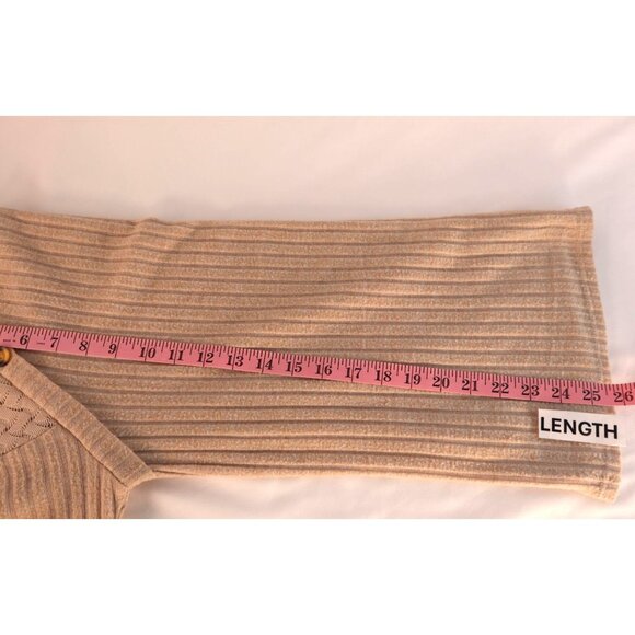 Cure Women's Beige Knit Sweater with Button Detail‎ & Textured Shoulders Size S - Picture 11 of 12